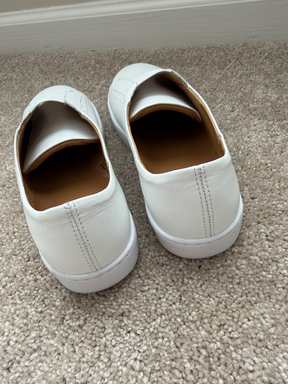 Garnet Hill Zora White Leather Slip On Sneakers - Picture 5 of 8